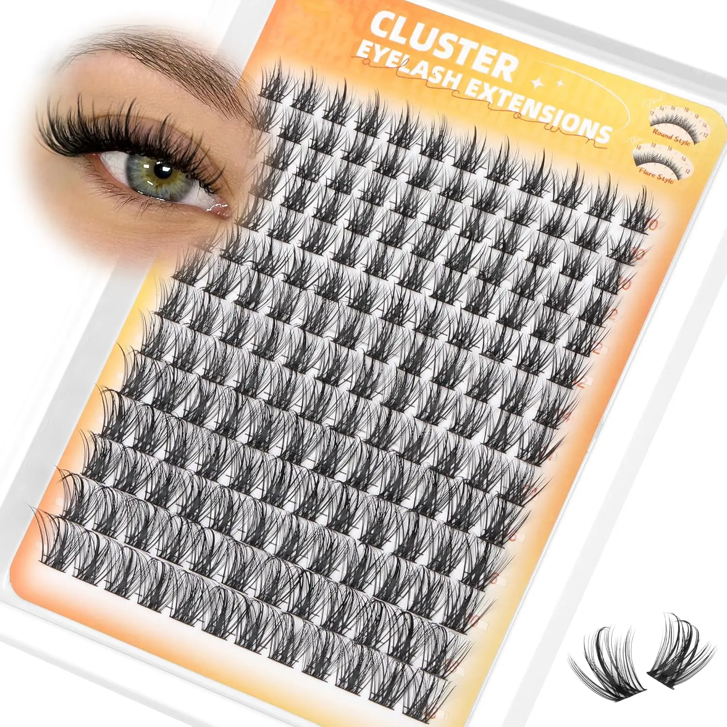 Natural Fluttering Eyelash Clusters, Anime Lashes, Volumized False Eyelashes, Longer Looking Eyelashes, C Curl Individual Lash Extensions, DIY Home Application, 10-18mm, 168 Pieces Set, DIY Lash Kit, Fluffy Eyelashes Cluster
