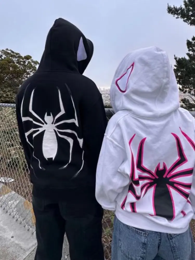 2026 New Halloween Unique Unisex Hoodie Sweatshirt, Couples Style Spider-Man Print Sweatshirt, Unisex Casual Outerwear for Cosplay