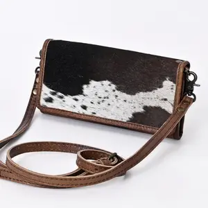 American Darling Wallet for Women, Hair-On Cowhide, Genuine Western Leather, Well-Compartmentalized Clutch with YKK Zipper