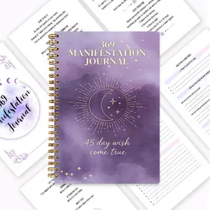 369 Manifestation Journal, Exclusive Spiritual Growth Handbook for Women, 45-Day Wish Fulfillment Plan, Cosmic Energy and the Law of Attraction, Dreamy Starry Purple Cover Design, Daily 3/6/9 Affirmation Training, Clearly Structured Manifestation Practice