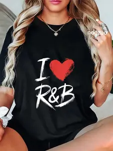 100% Cotton I Love R&b - Love Heart R&b Music Costume Birthday T-Shirt