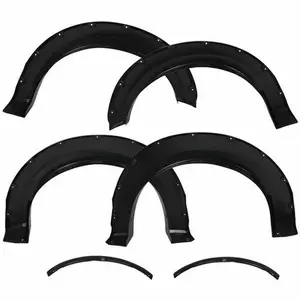 CROSSDESIGN Fit For 15-17 Ford F150 Pocket Rivet Style Textured Wheel Eyebrow Fender Flares