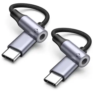 USB Type C to 3.5mm Female Headphone Jack Adapter-2 pack, USB C to Aux Audio Dongle Cable Cord Compatible with Pixel 4 3 2 XL, Samsung Galaxy S21 S20 Ultra S20+ Note 20 10 S10 S9 Plus for iPad Pro