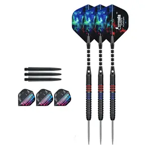 Tungsten Steel Hard Dart Set 21g, Outdoor Entertainment Equipment, Indoor Stress Relief Competition Darts(Tungsten Steel Darts *3 + Aluminum Dart Shaft *3 + Plastic PC Dart Shaft *3 + Dart Leaves *6 + Dart Needle Protector *1 + Whetstone *1)