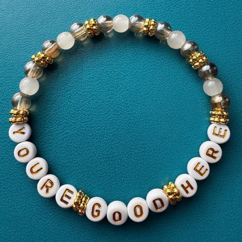 Ya tebya lyublyu. (I love you in Russian.) Beaded friendship bracelet.