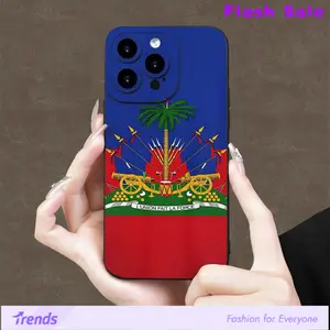 Hot-selling Haitian flag creative pattern, new angel eye mobile phone case, fun, simple and fashionable personality trend for men and women suitable for iPhone mobile phone case