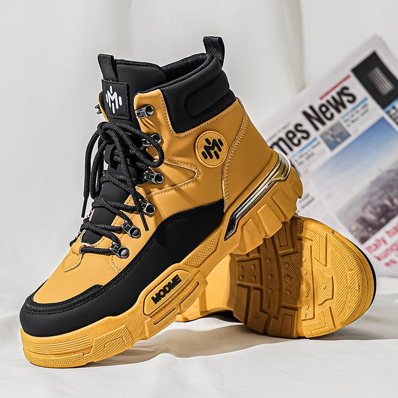 MODME Men’s Waterproof High-Top Hiking Boots, Non-Slip Outdoor Work Shoes, Durable Trail Sneakers for Trekking & Camping