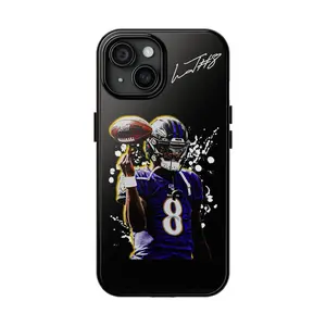 Lamar Jackson Phone Case, Football Sport Phone Case For iPhone X 11 12 13 14 15 16 17 Air Plus Pro Max screen protector Shockproof Protection