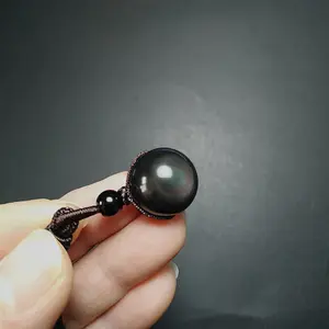 Rainbow Obsidian Crystal Necklace - 16mm Natural Gemstone Beads - Healing Crystal Necklace - Crystal Pendant for Vitality and Lucky