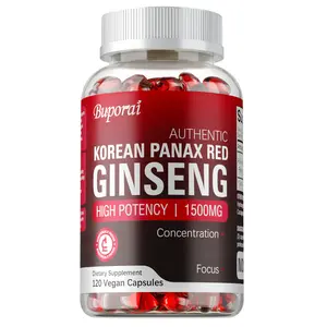 Buporai 120 softgels, rich in Korean ginseng, supports natural and healthy dietary supplements.