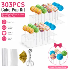 Cake Pop Making Supplies Set – 5-in-1: Silicone Mold, Display Stand, Lollipop Sticks, Cellophane Bags & Twist Ties – DIY Baking Gift for Beginners outdoorfun