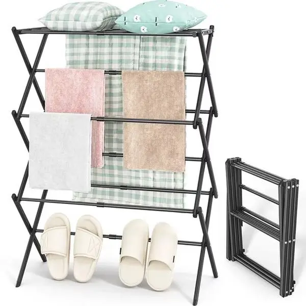 Clothes Drying Rack, Sturdy Extendable Laundry Drying Rack, Foldable Steel Drying Racks