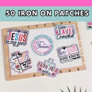 50 Christian Iron On Patches - Assorted Designs for Personalization and Expression
