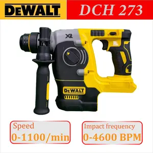 DEWALT DCH273 20V Brushless Cordless Rotary Hammer 2.1JImpact Energy with 6.0Ah Battery Power Tool for Concrete Brickand Stone Drilling Compact Rotary Hammer with 360 DegreeAuxiliary Handle and Stable Performance