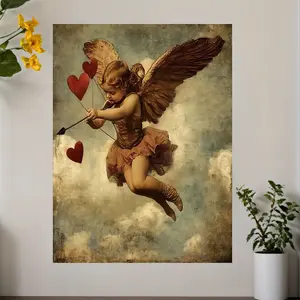 1 Piece Unframed Canvas, Cupid Arrow Printed Poster, Unique Creative Wall Art, Suitable for Living Room, Bedroom, Office, Restaurant, Bar Wall Decoration, Artwork, Perfect Gift and Ornament, Poster