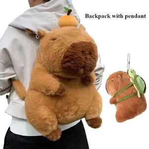 Capybara Plush Backpack Kawaii Fashion Plushie Doll Fur Pendant Children's Shoulder Bag Mini Knapsack Bags Gifts For Girlfriend