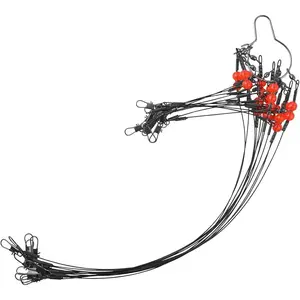 Fishing Leaders Saltwater Tackle Surf Fishing Rigs High Strength Fishing Wire Leader Line Rig with Swivels Snap for Lures Bait Hooks