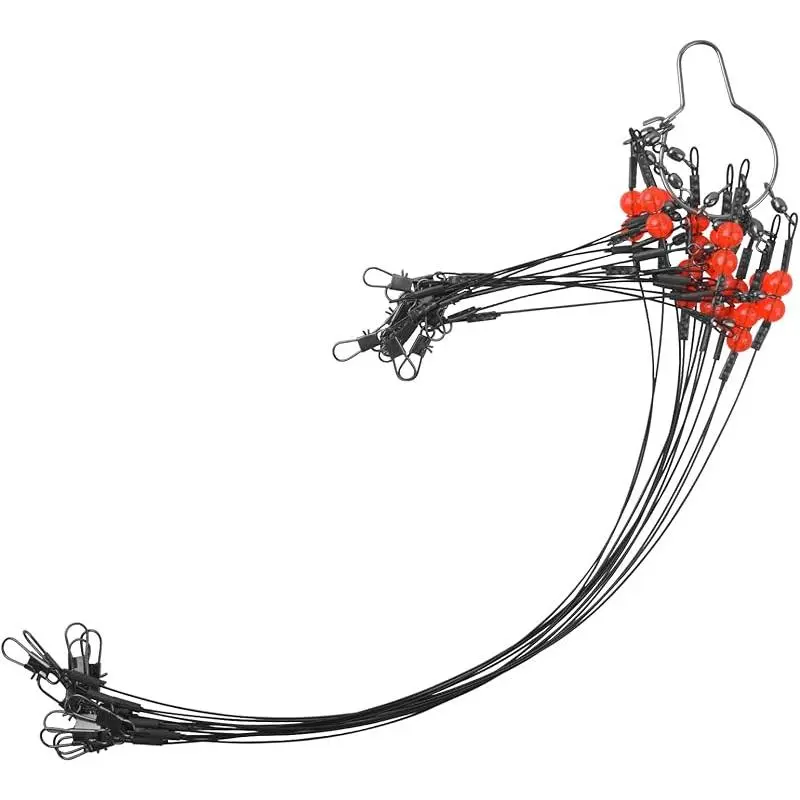 Fishing Leaders Saltwater Tackle Surf Fishing Rigs High Strength Fishing Wire Leader Line Rig with Swivels Snap for Lures Bait Hooks