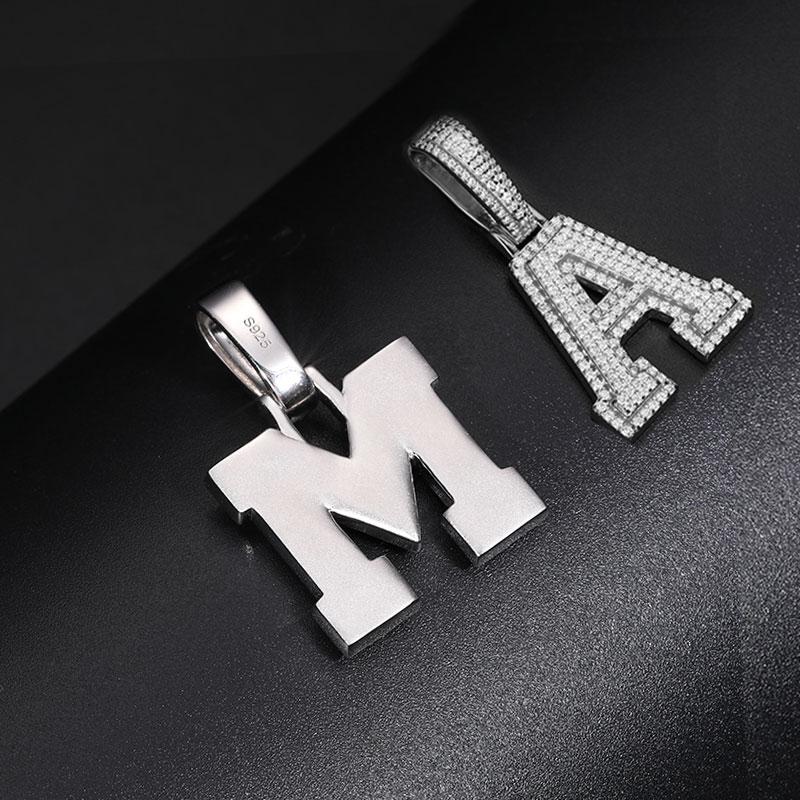 925 Silver VVS Moissanite Custom Letter Pendant – Bold & Stylish Personalized Jewelry