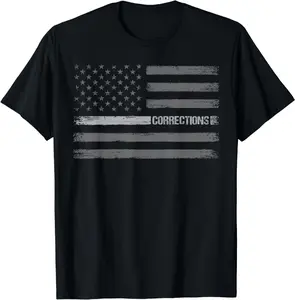Correctional Officer American Flag Gift Vintage Corrections T-Shirt