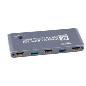 HDMI 2 In 1 Out KVM Switcher For Computer USB Keyboard Mouse Printer And Display Sharing