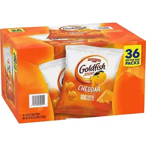 Pepperidge_Farm Goldfish Cheddar Crackers 100% Real Cheese, 1.25 oz., 36 pack. Snack Crunchy