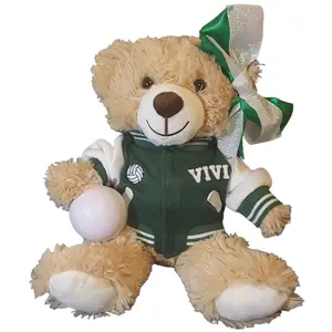 Personalized gifts  Embroidered Sports plush teddy bear. High school college letterman  football soccer basketball track baseball volleyball