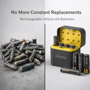 Never Buy AA Batteries Again – IMUTO Rechargeable Lithium AA Batteries 8-Pack with Charger, 1.5V 3600mWh