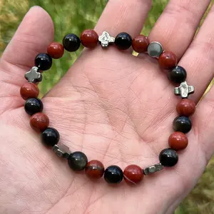 Red Jasper, Pyrite and Golden Obsidian