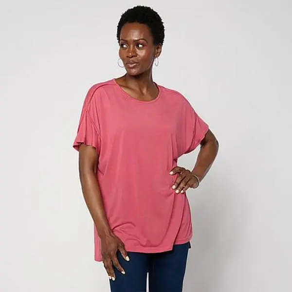 Hue Flutter Sleeve Hi-Low Top