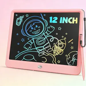 LCD Writing Tablet 12 Inch, Colorful Doodle Board Drawing Tablet, Erasable Reusable Writing Pad, Educational for 3-8 Year Old Girls Boys(Pink)