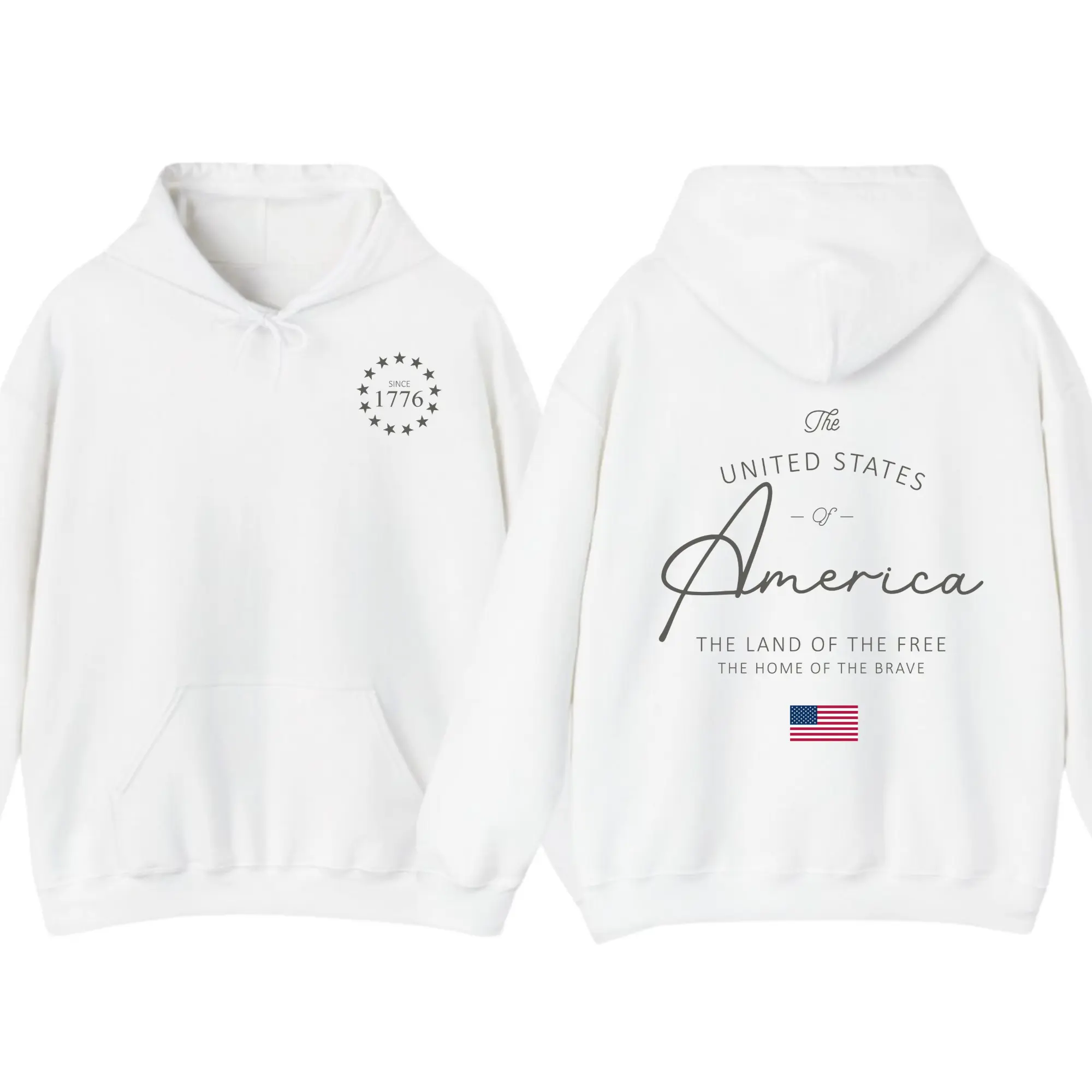 United States of America Hoodie – Vintage Patriotic USA Graphic Pullover, Land of the Free 1776 Hoodies, men's 4th of july shirts, american shirt