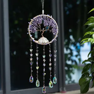 Life Tree Design Wall Hanging Decor, Home Living Room Garden Decoration, Dream Catcher Sun Catcher, Ideal Christmas New Year Gift
