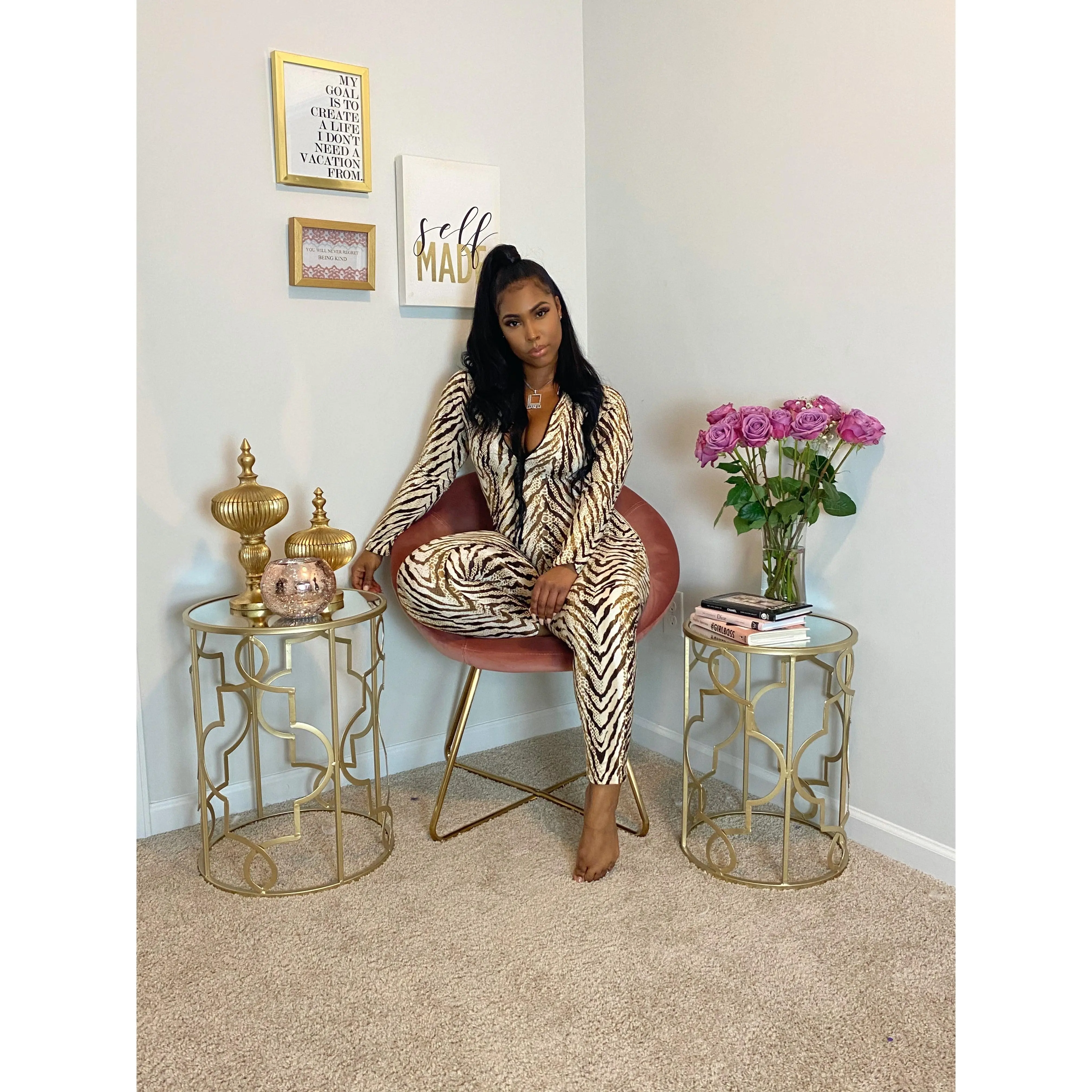 Zebra Nudes Jumpsuit
