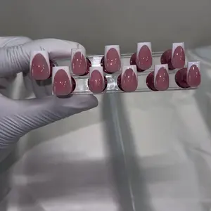 Pink French Tip Luxury Press On Nails - Complete Nail Set for Easy DIY Manicure