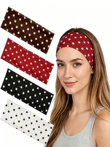 4pcs Polka Dot Wide Hair Bands for women Simple Versatile Design Perfect for Daily Use Ideal for Managing Loose Hair Stylish Hair Accessories