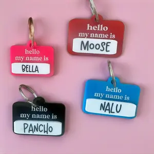 Hello My Name is Personalized Dog Tag, Pet ID Tag