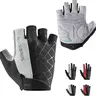 ROCKBROS Unisex Short Finger Biking Gloves - SBR Padded, Breathable Workout Gloves, Adjustable Heat-Vent Mesh, Non-Slip, for Road, MTB, Camping (Spring, Autumn Use, Female-Friendly)