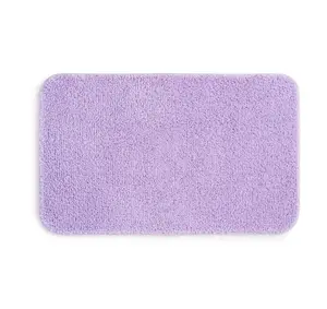 Basic Purple Polyester Skid Resistant 20" x 32" Bath Rug Mats