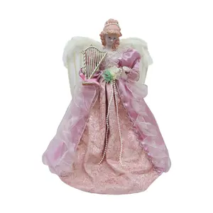 Santa's Workshop 16.5" Mauve Victorian Angel Tr ee Topper