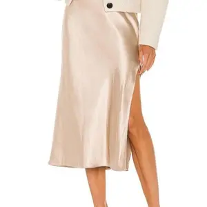 Falda Midi Satin with Side Slit for Elegant Looks