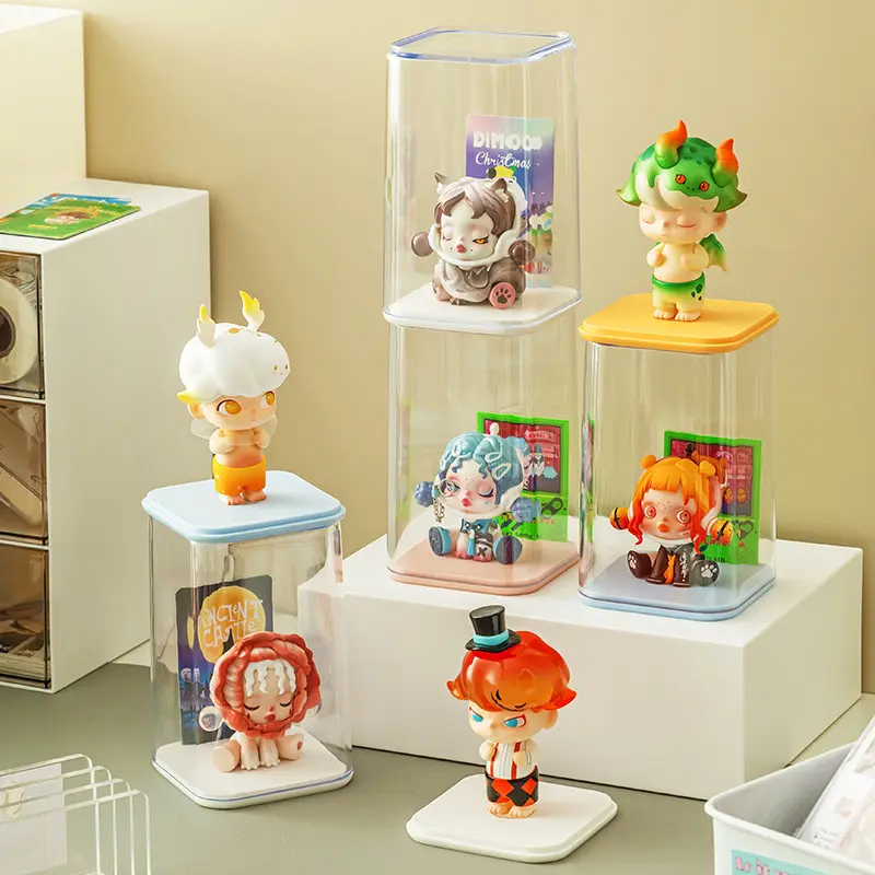 4-Pack Blind Box Storage Dustproof Display Box Transparent Acrylic Trendy Toy Figurine Display Box