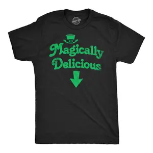 Mens Funny T Shirts Magically Delicious Arrow St Patricks Day Sarcastic Tee Mens Funny T Shirts Cool Vintage Fashion T-Shirt Gift Classic Menswear Saint Patrick's Day Apparel for Men Funny Sarcastic Short Black -