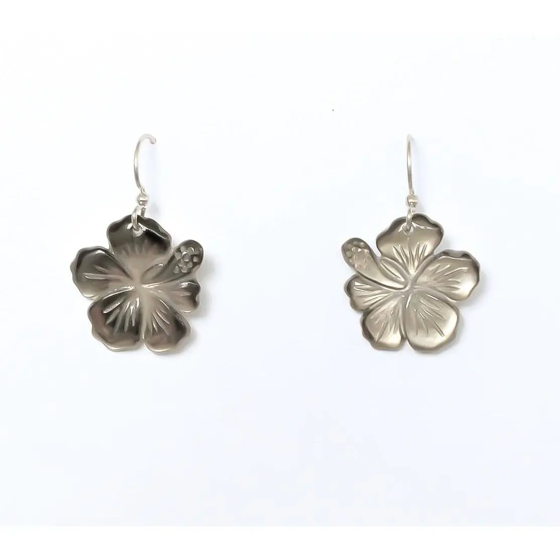 Carved Hibiscus Earrings