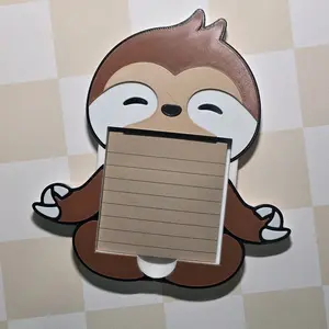 Sloth 3D Printed Sticky Note Holder Desk Accessory Office Supply Lightweight Durable Handmade PLA Material