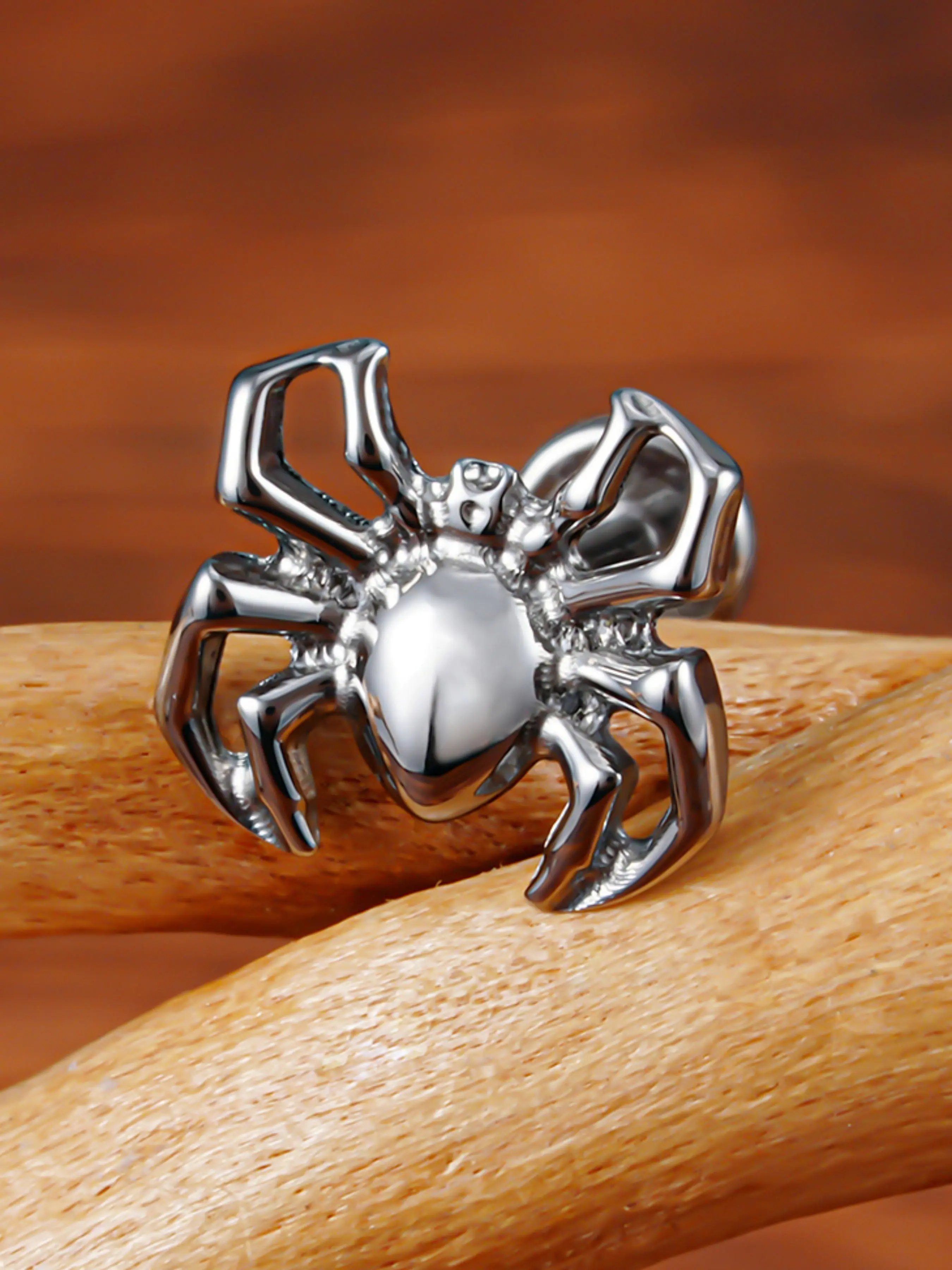 ASTM F136 Titanium Spider Cartilage Earring 16G Animal Conch Flatback Helix Stud Medusa Labret Piercing Body Jewelry