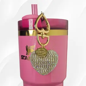 Glitter Heart Charm  - Silver