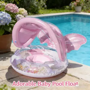 Mermaid Pool Floats for Kids, Inflatable Swimming Ring Toy, Summer Beach Treasure Floating Buoy, Air-Filled Pool Float