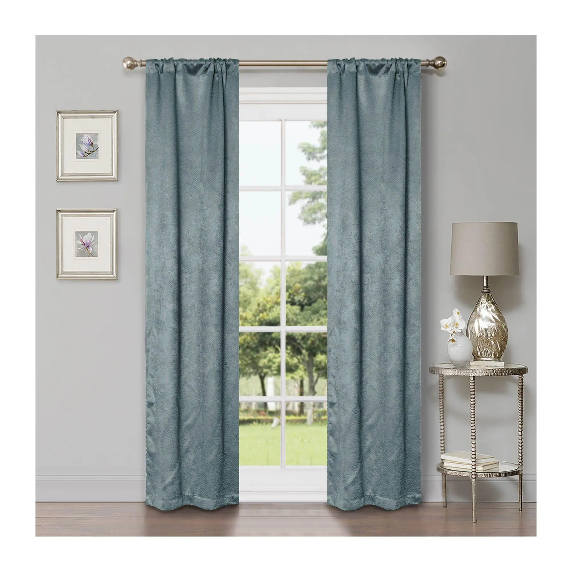 Superior Modern Geometric Waves Blackout Curtain Set, 26X84