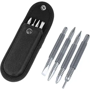 4-Piece Nail Setter Dual Head Nail Set & Dual Head Center Punch & Hammerless Cold Chisel & Hinge Pin Remover Punch Set, Nail Setter Features 1/8-in, 3/32-in, 3/16-in, 1/16-in, 5/16-in, 1/8-in gift